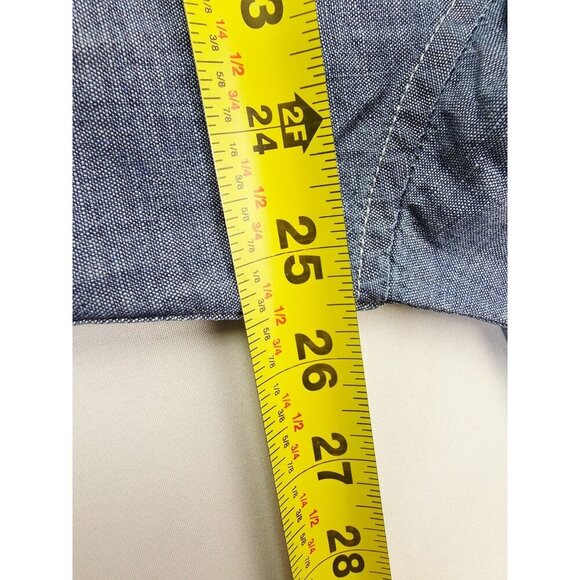 J. Crew Classic Size XLT Mens Blue Denim Organic Cotton Button Down Shirt NWT - Picture 2 of 10
